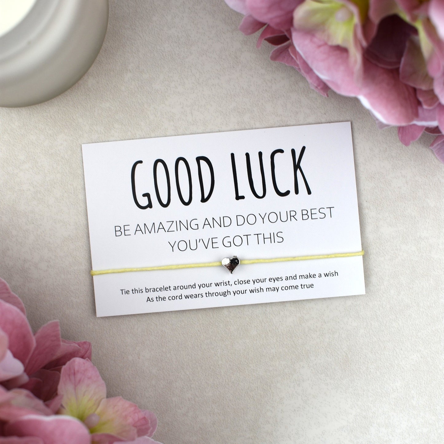 CLEARANCE - Good Luck Be Amazing Do Your Best You've Got This Wish Bracelet | Heart Charm