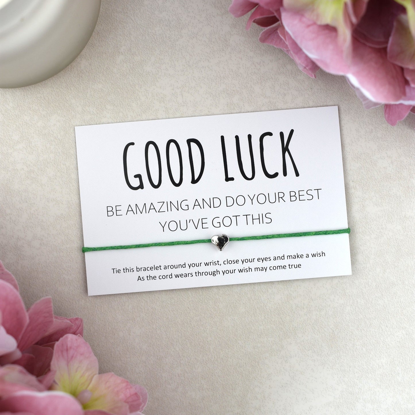 CLEARANCE - Good Luck Be Amazing Do Your Best You've Got This Wish Bracelet | Heart Charm