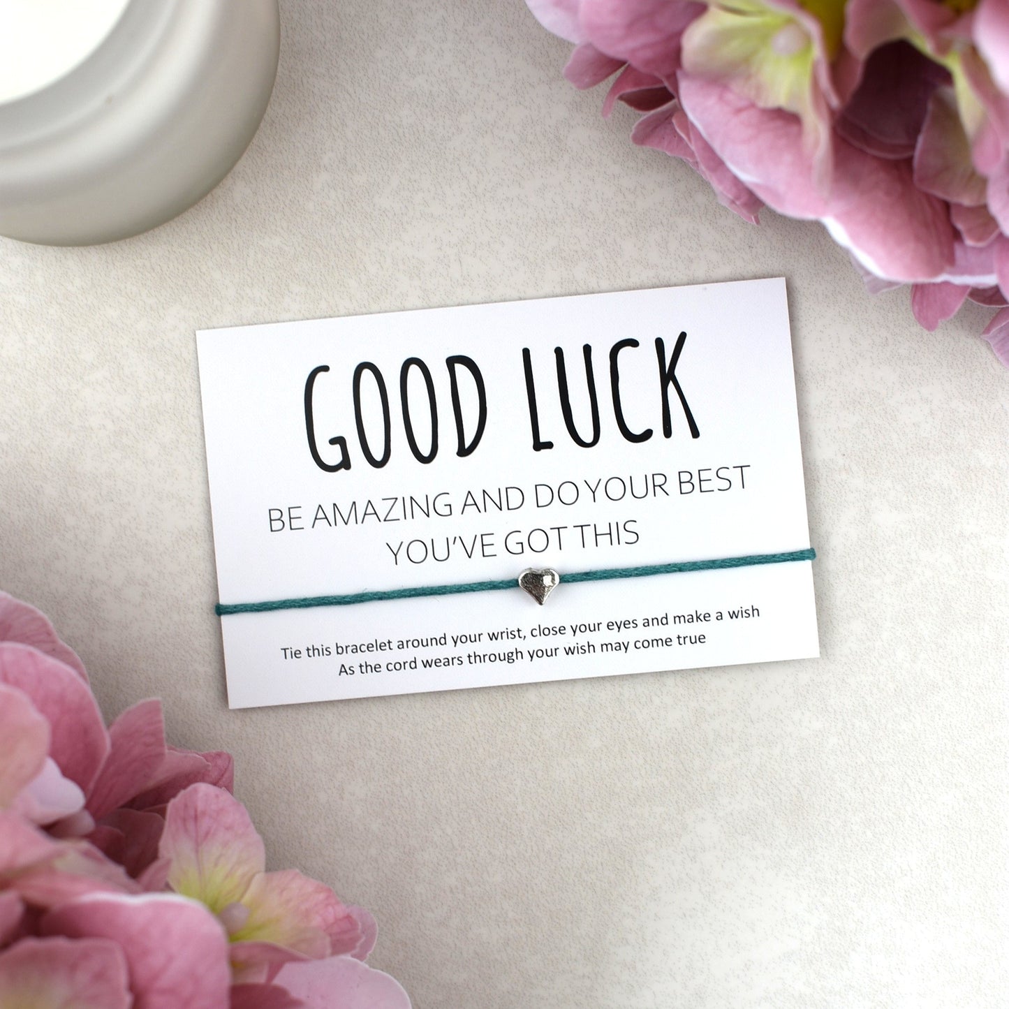 CLEARANCE - Good Luck Be Amazing Do Your Best You've Got This Wish Bracelet | Heart Charm