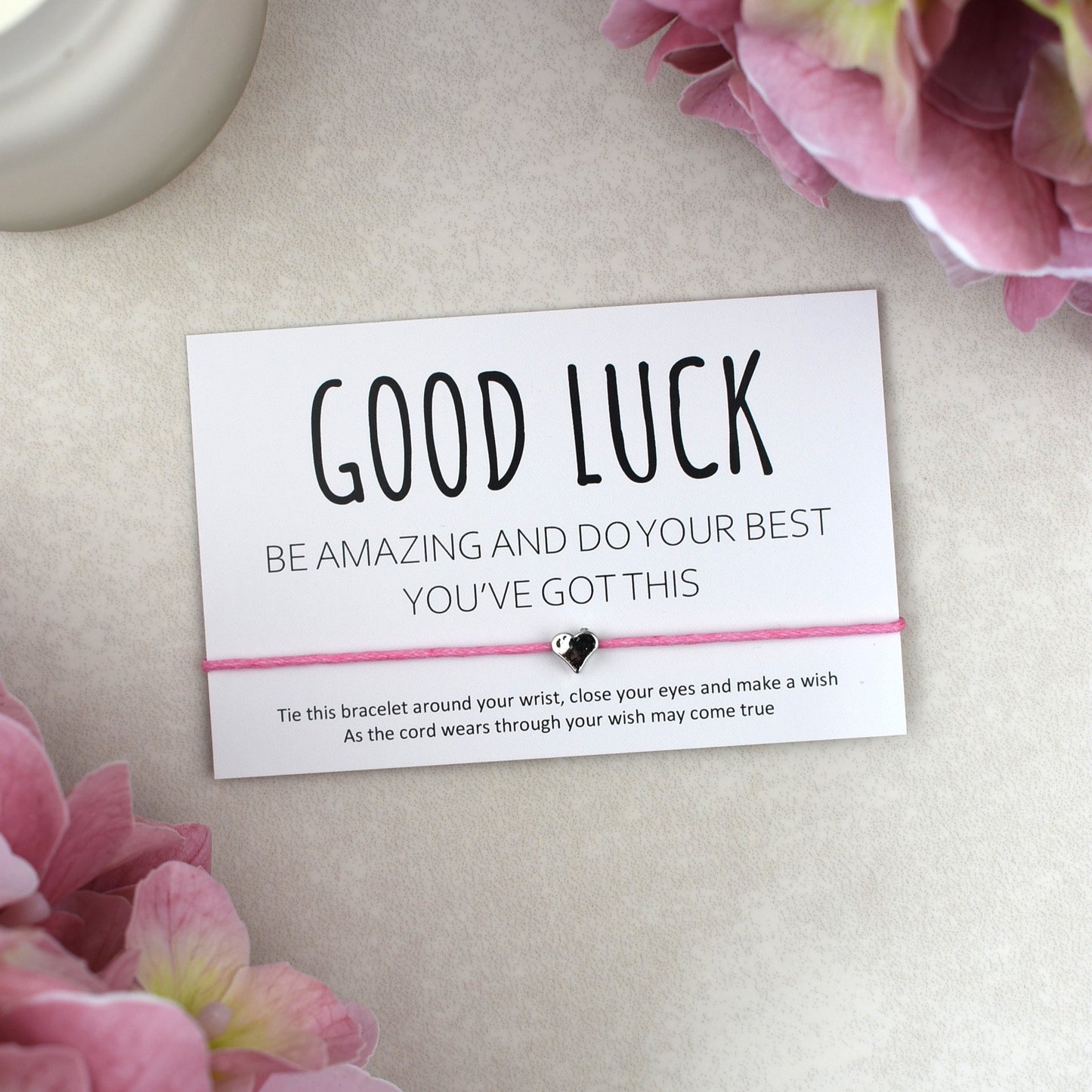 CLEARANCE - Good Luck Be Amazing Do Your Best You've Got This Wish Bracelet | Heart Charm