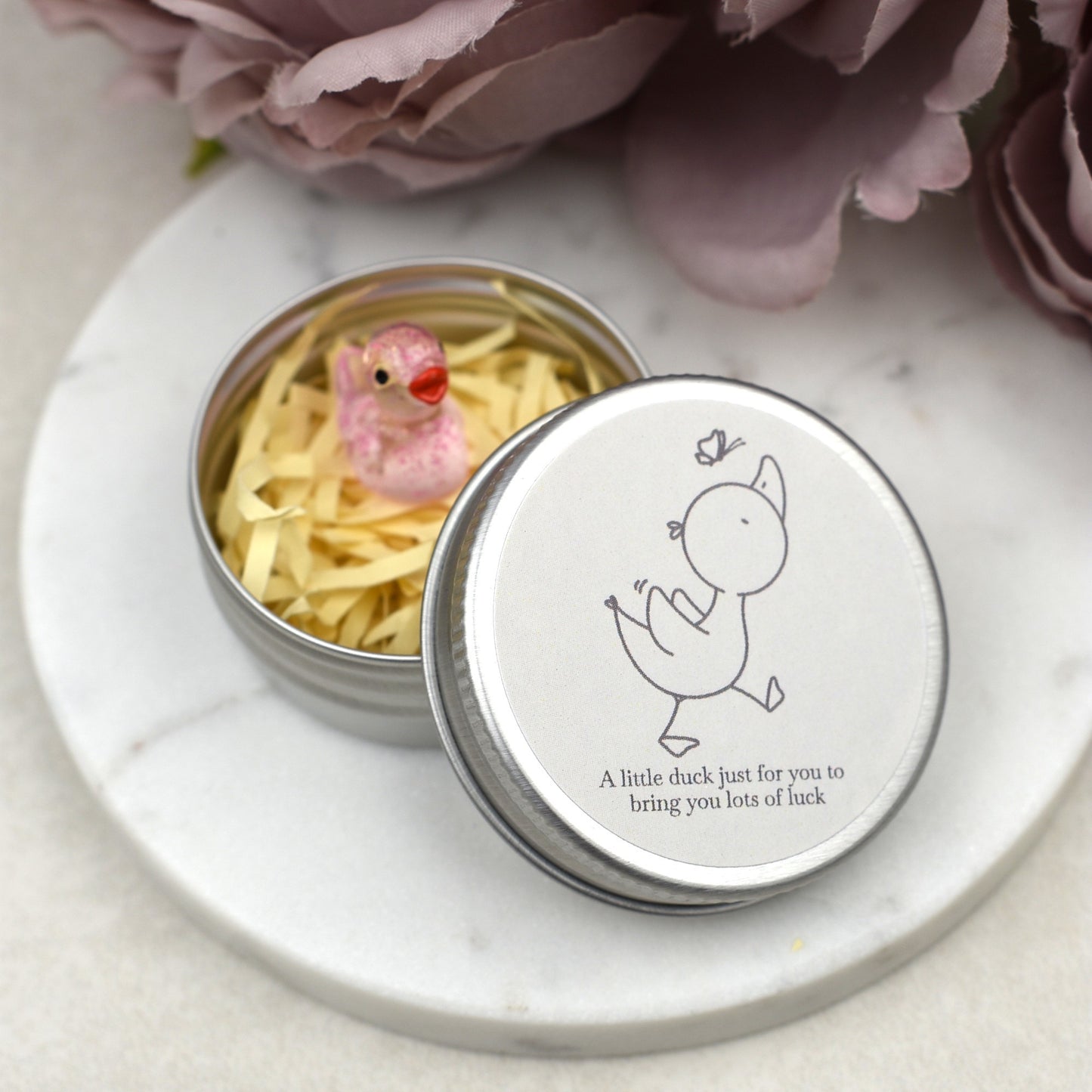 Good Luck Duck Tin - Butterfly - Glitter Duck