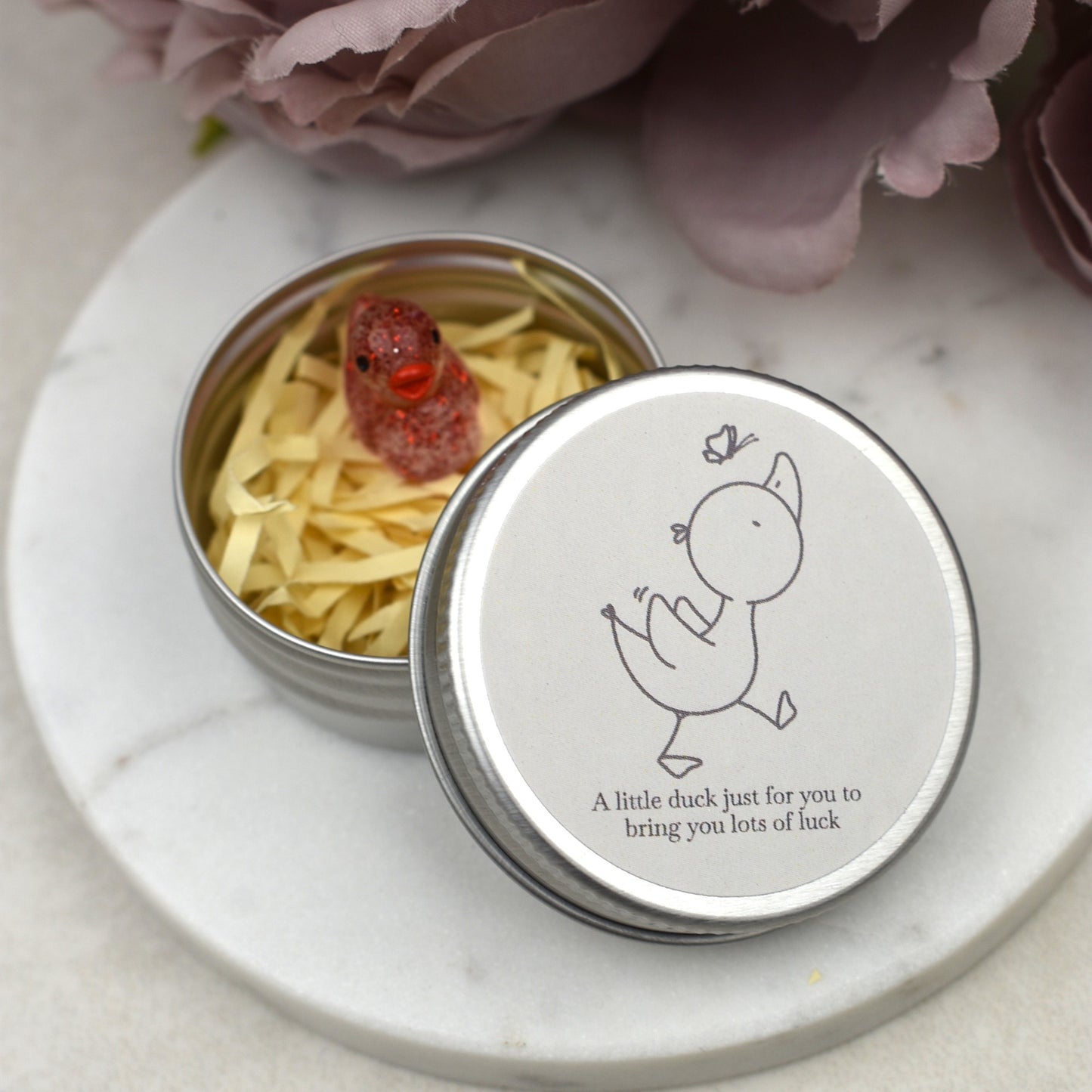 Good Luck Duck Tin - Butterfly - Glitter Duck