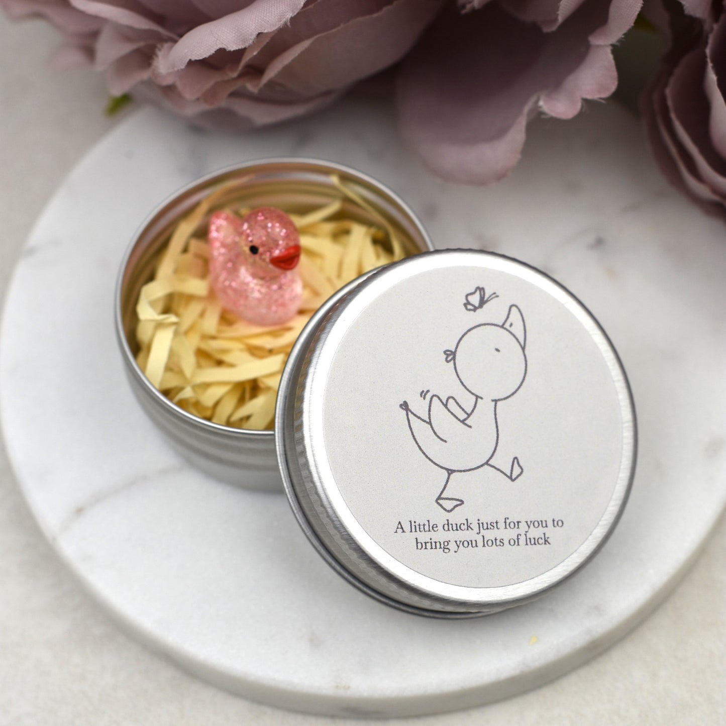 Good Luck Duck Tin - Butterfly - Glitter Duck
