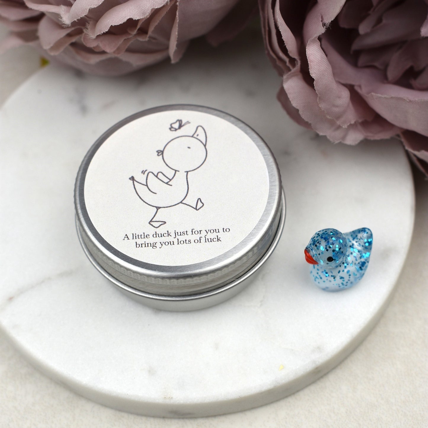 Good Luck Duck Tin - Butterfly - Glitter Duck