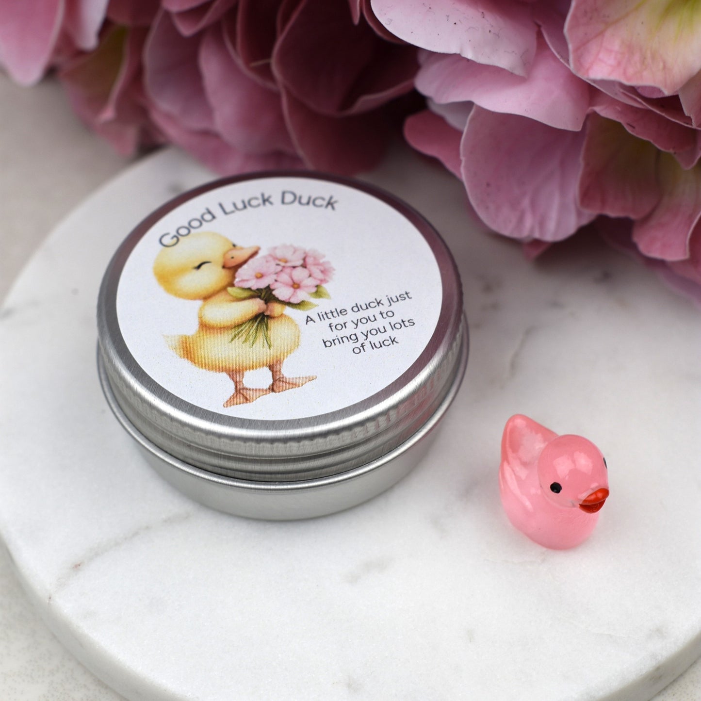 Good Luck Duck Tin - Flowers - Luminous Duck