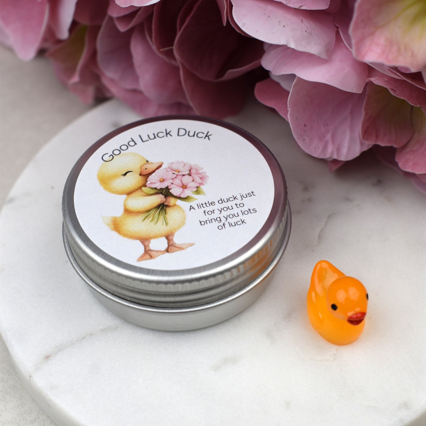 Good Luck Duck Tin - Flowers - Luminous Duck