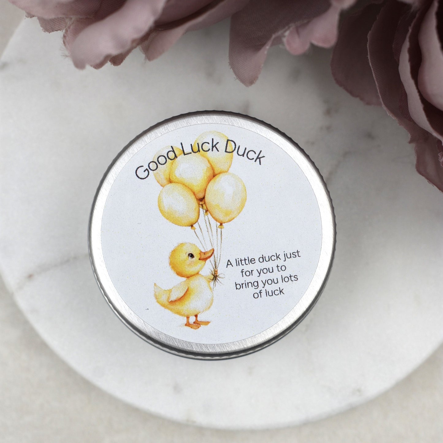 Good Luck Duck Tin - Balloons - Glitter Duck