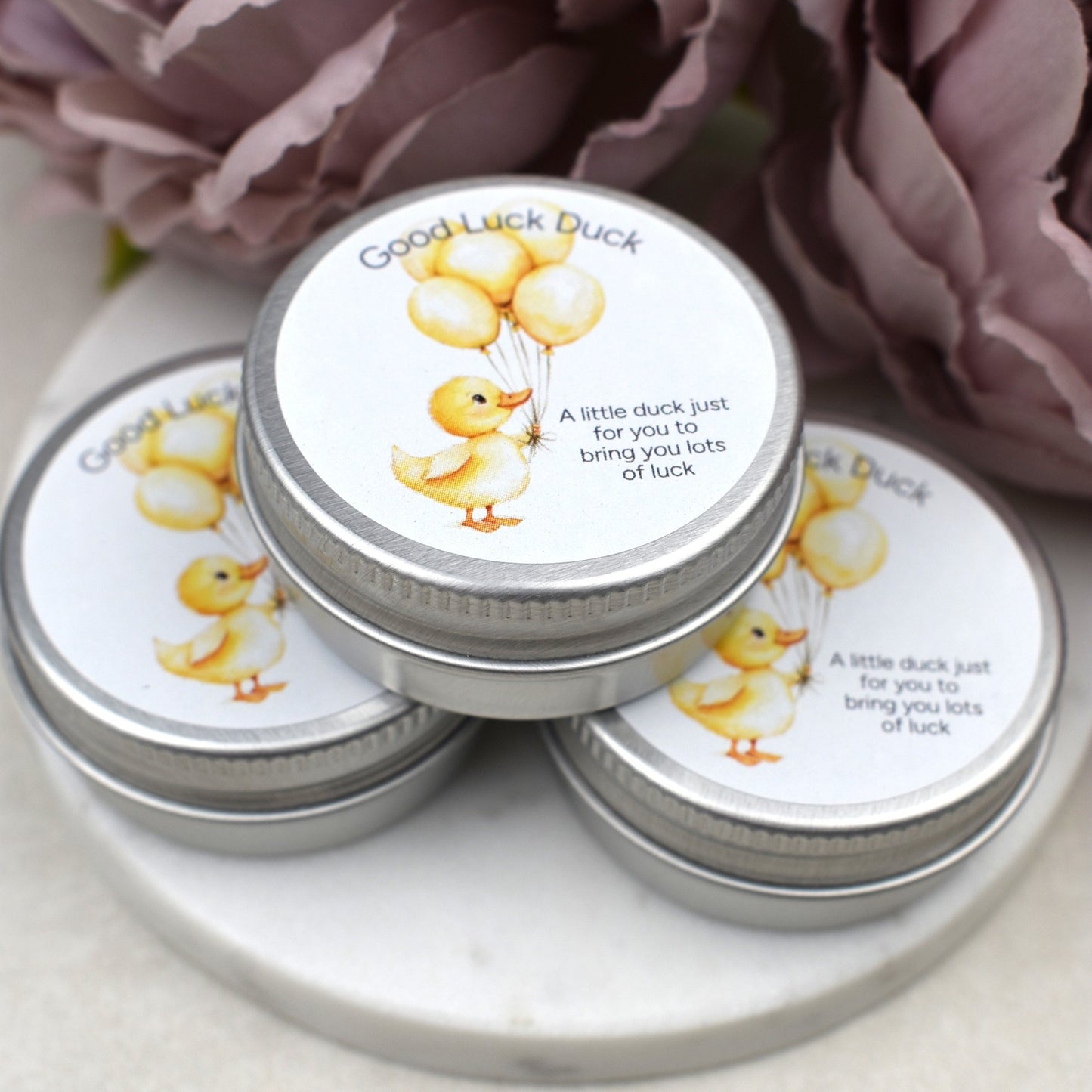 Good Luck Duck Tin - Balloons - Glitter Duck