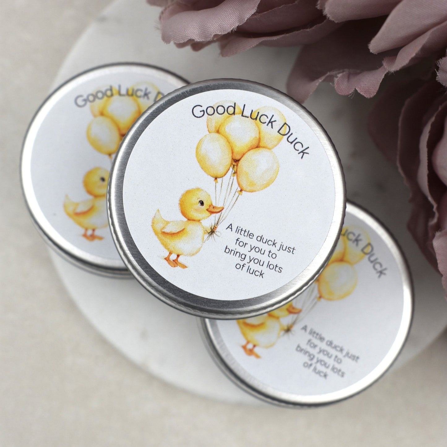Good Luck Duck Tin - Balloons - Glitter Duck