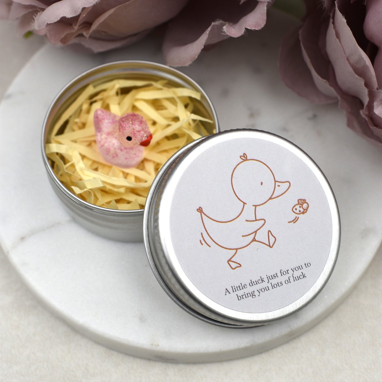 Good Luck Duck Tin - Ladybird - Glitter Duck