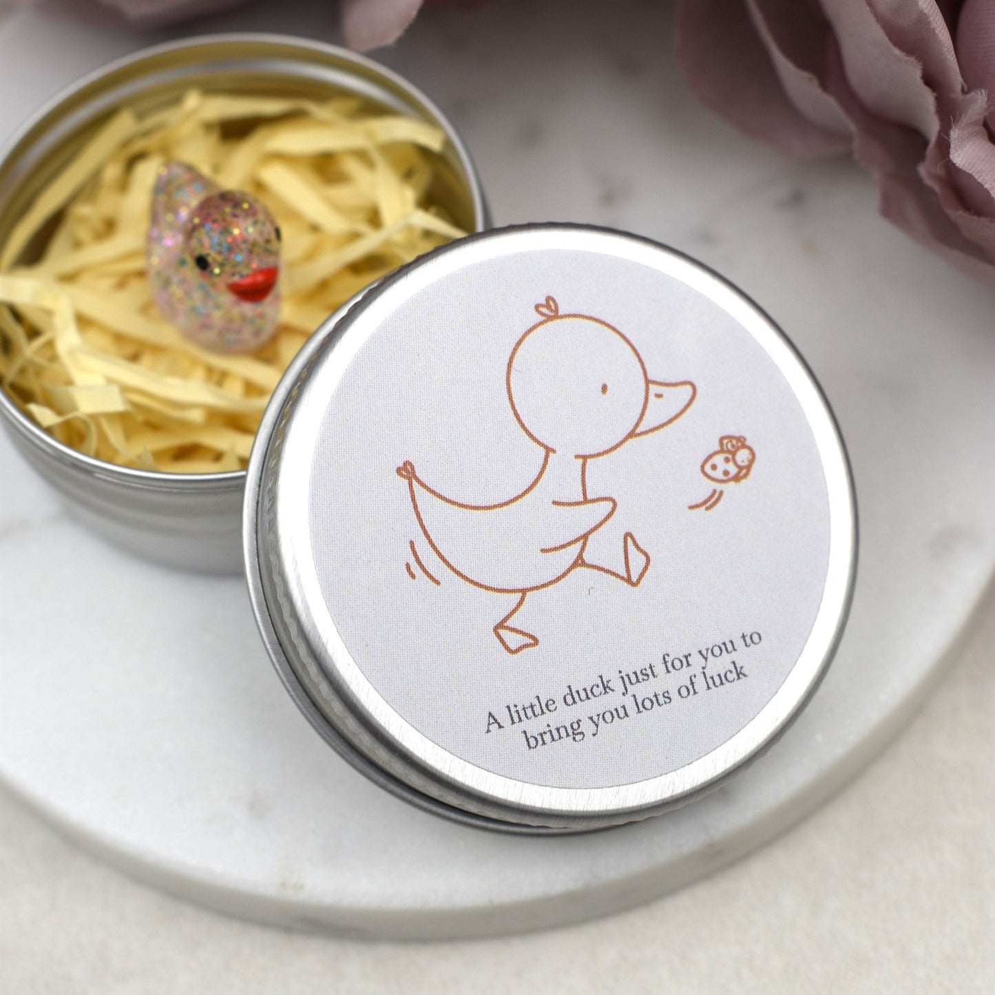 Good Luck Duck Tin - Ladybird - Glitter Duck