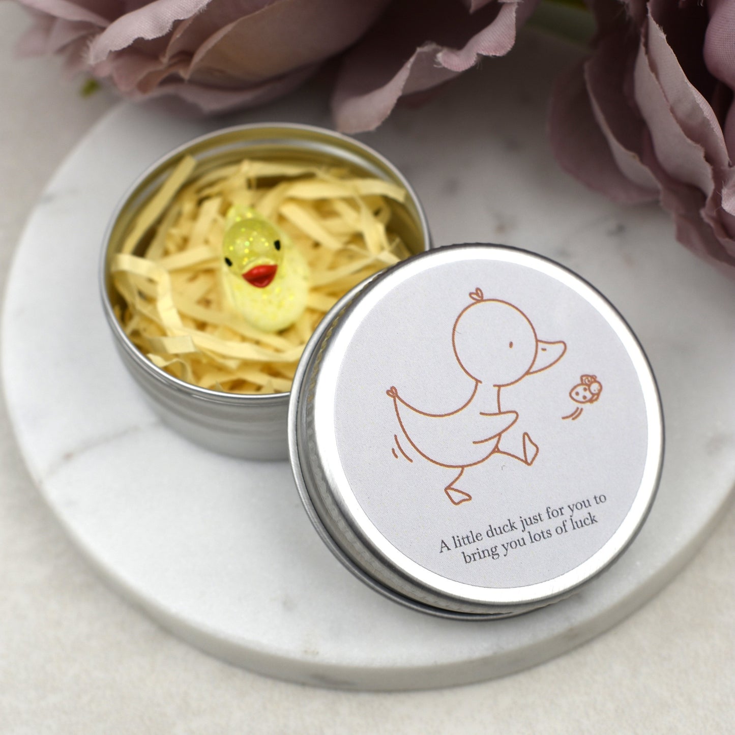 Good Luck Duck Tin - Ladybird - Glitter Duck