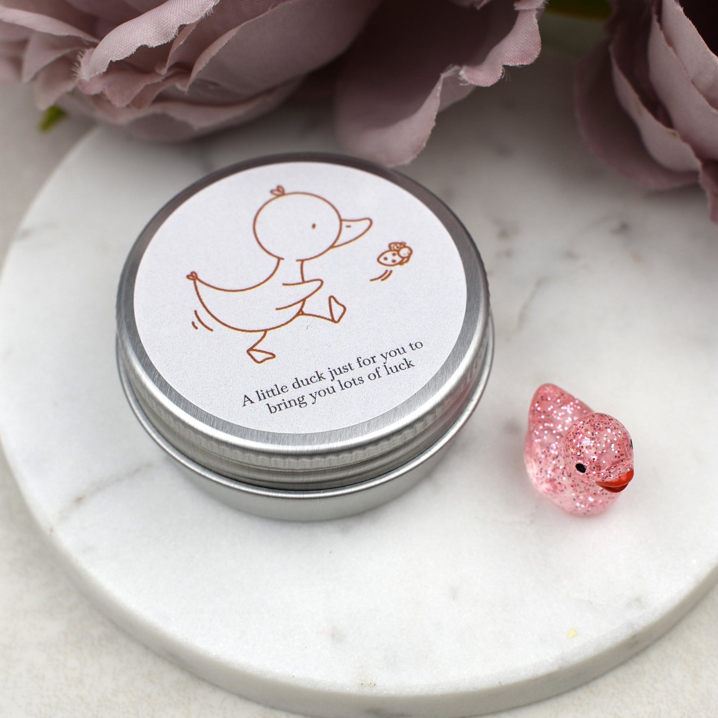 Good Luck Duck Tin - Ladybird - Glitter Duck