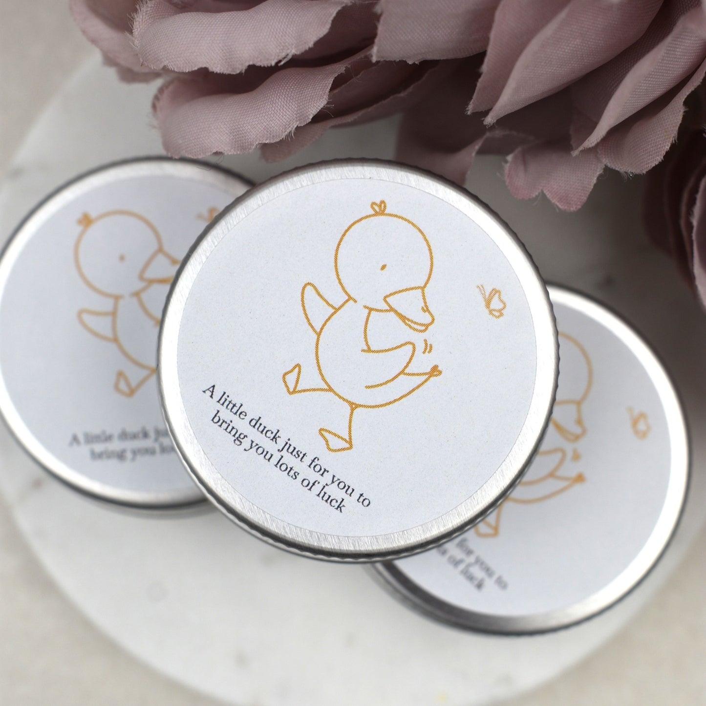 Good Luck Duck Tin - Yellow Butterfly - Glitter Duck