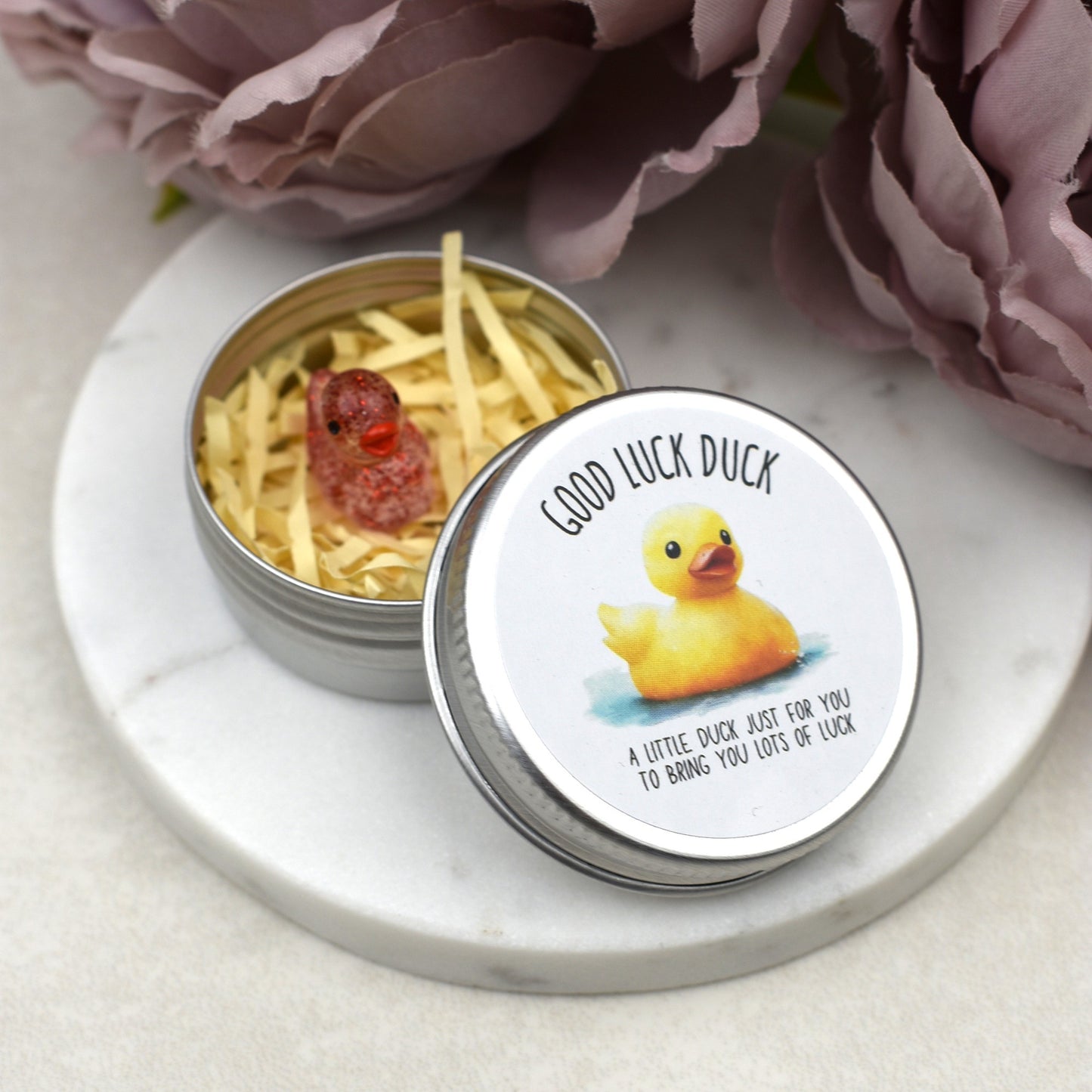 CLEARANCE - Good Luck Duck Tin - Glitter Duck
