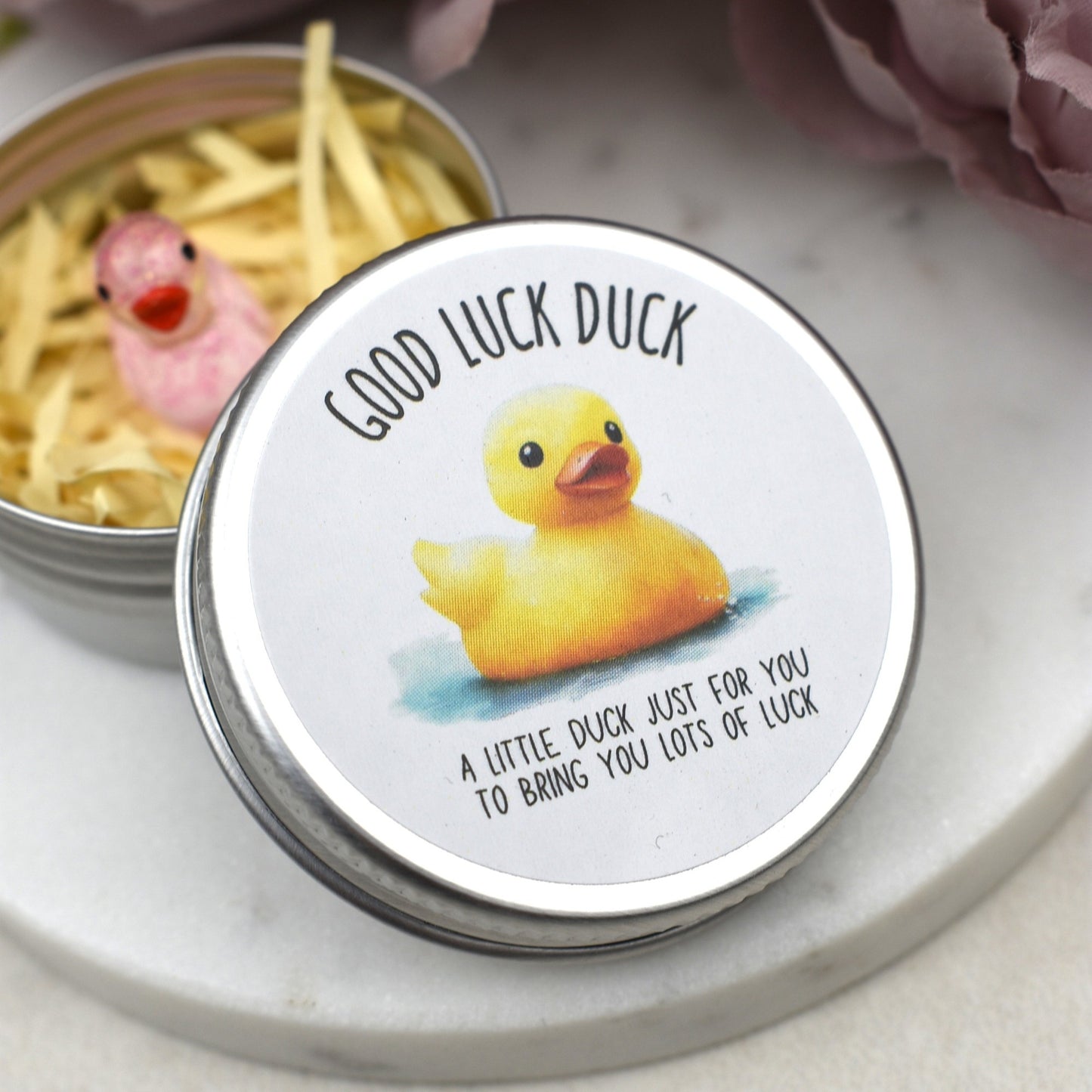 CLEARANCE - Good Luck Duck Tin - Glitter Duck