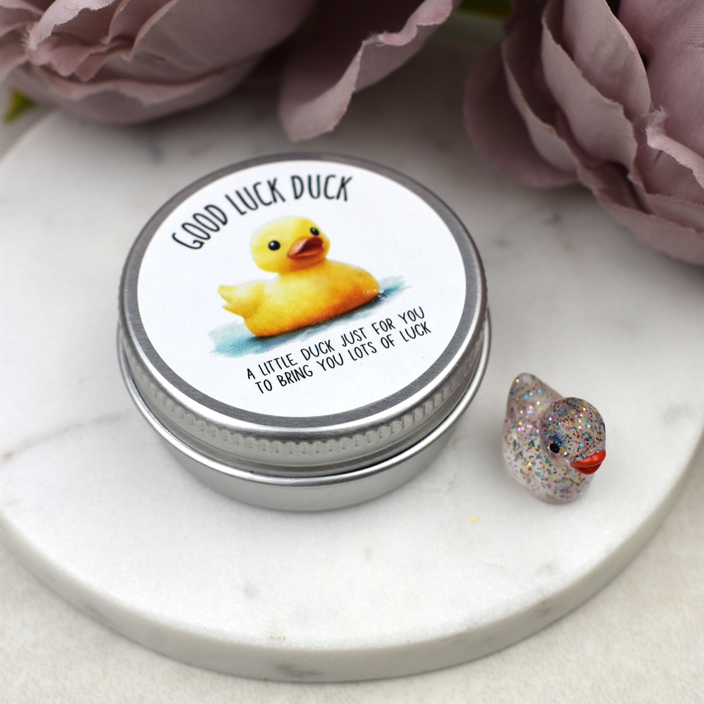 CLEARANCE - Good Luck Duck Tin - Glitter Duck