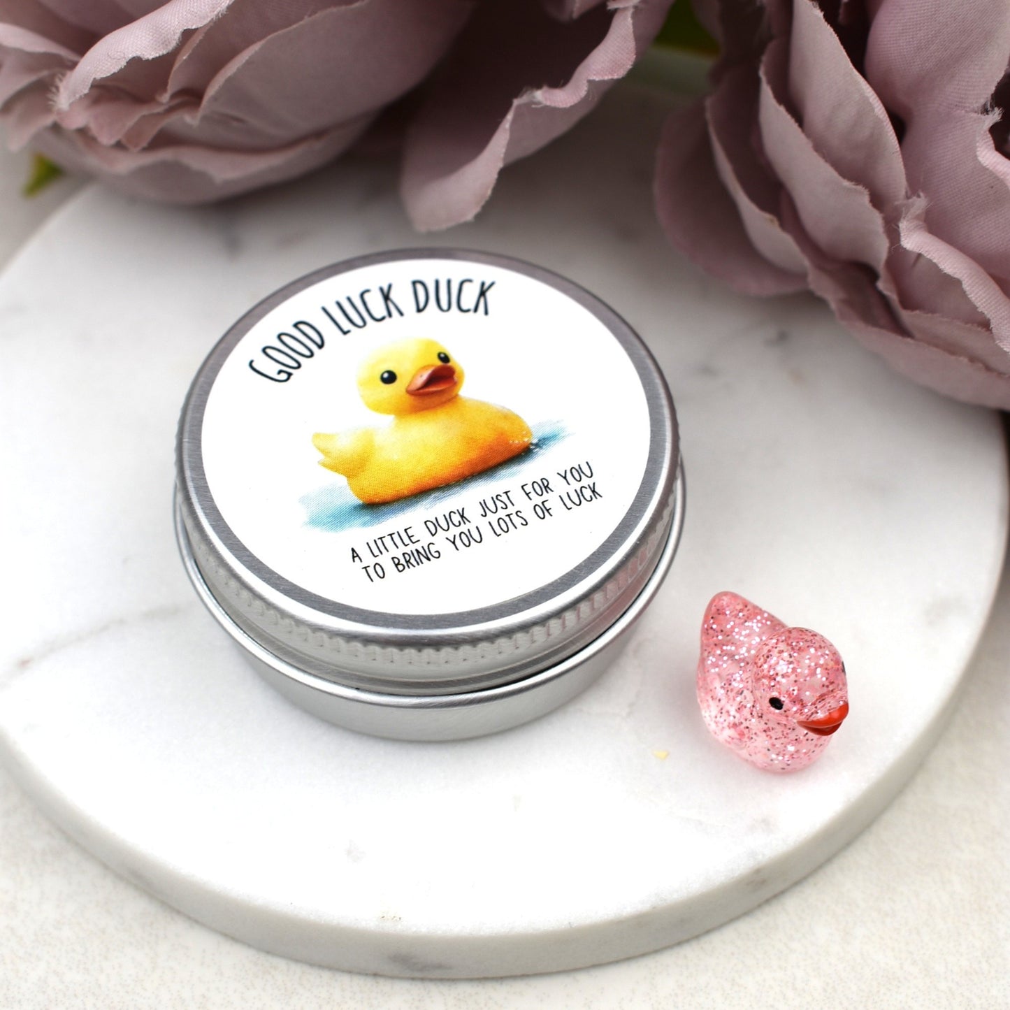 CLEARANCE - Good Luck Duck Tin - Glitter Duck