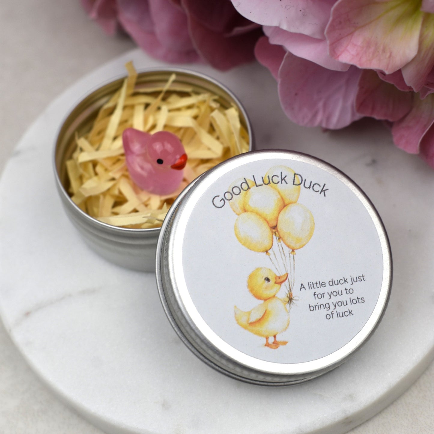 Good Luck Duck Tin - Balloons - Luminous Duck