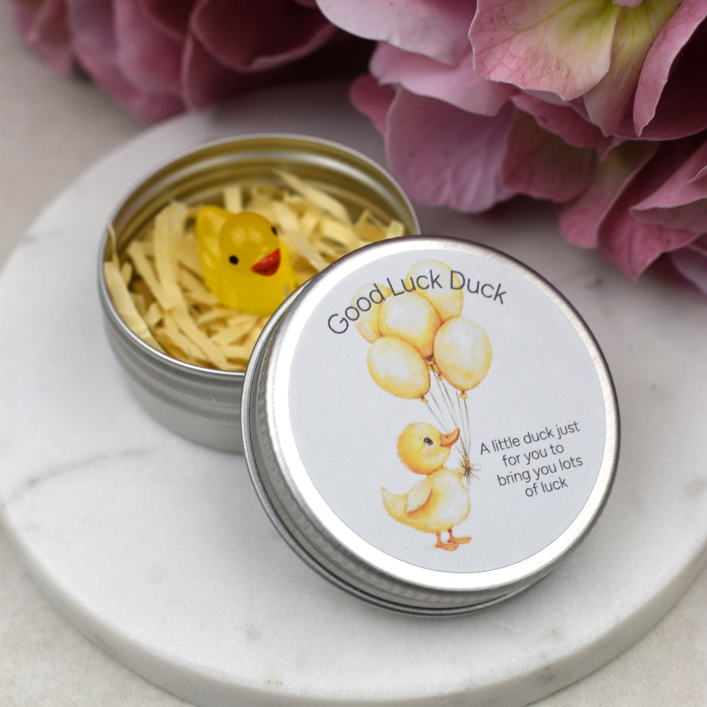 Good Luck Duck Tin - Balloons - Luminous Duck