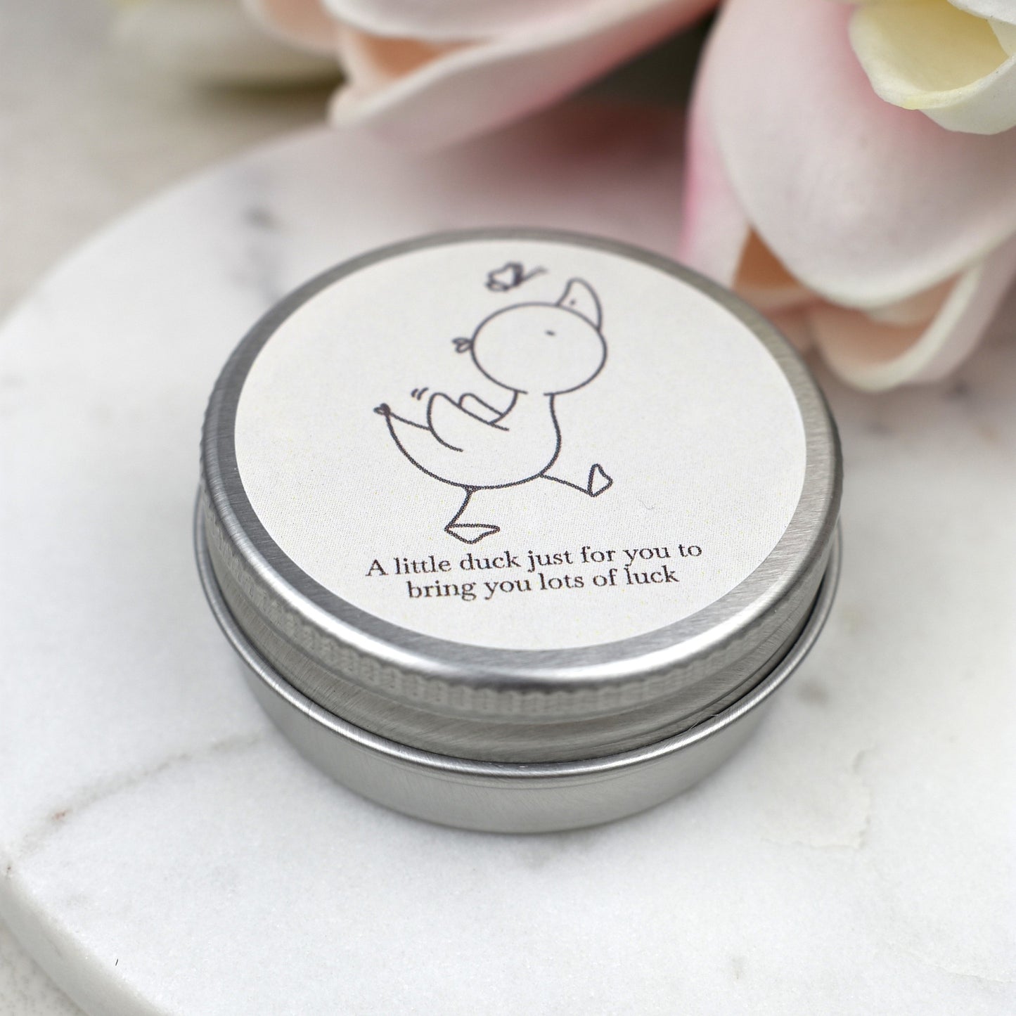 Lucky Duck Keepsake in Tin – A Tiny Gift of Good Luck & Encouragement - Butterfly - Yellow Duck