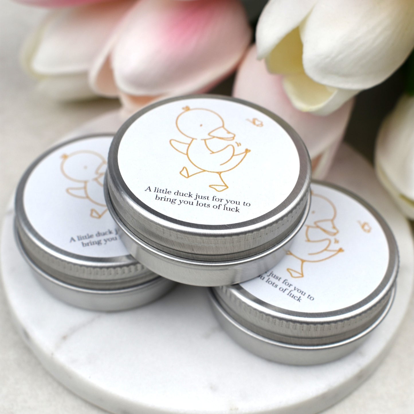 Lucky Duck Keepsake in Tin – A Tiny Gift of Good Luck & Encouragement - Yellow Butterfly