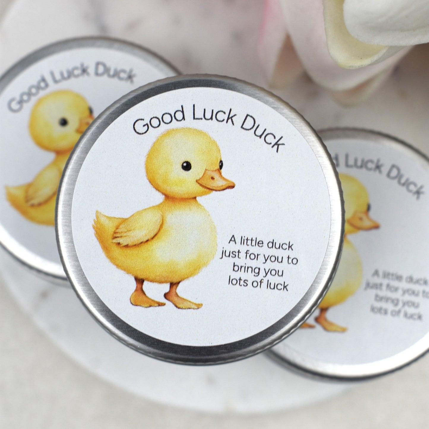Lucky Duck Keepsake in Tin – A Tiny Gift of Good Luck & Encouragement - Yellow Duck
