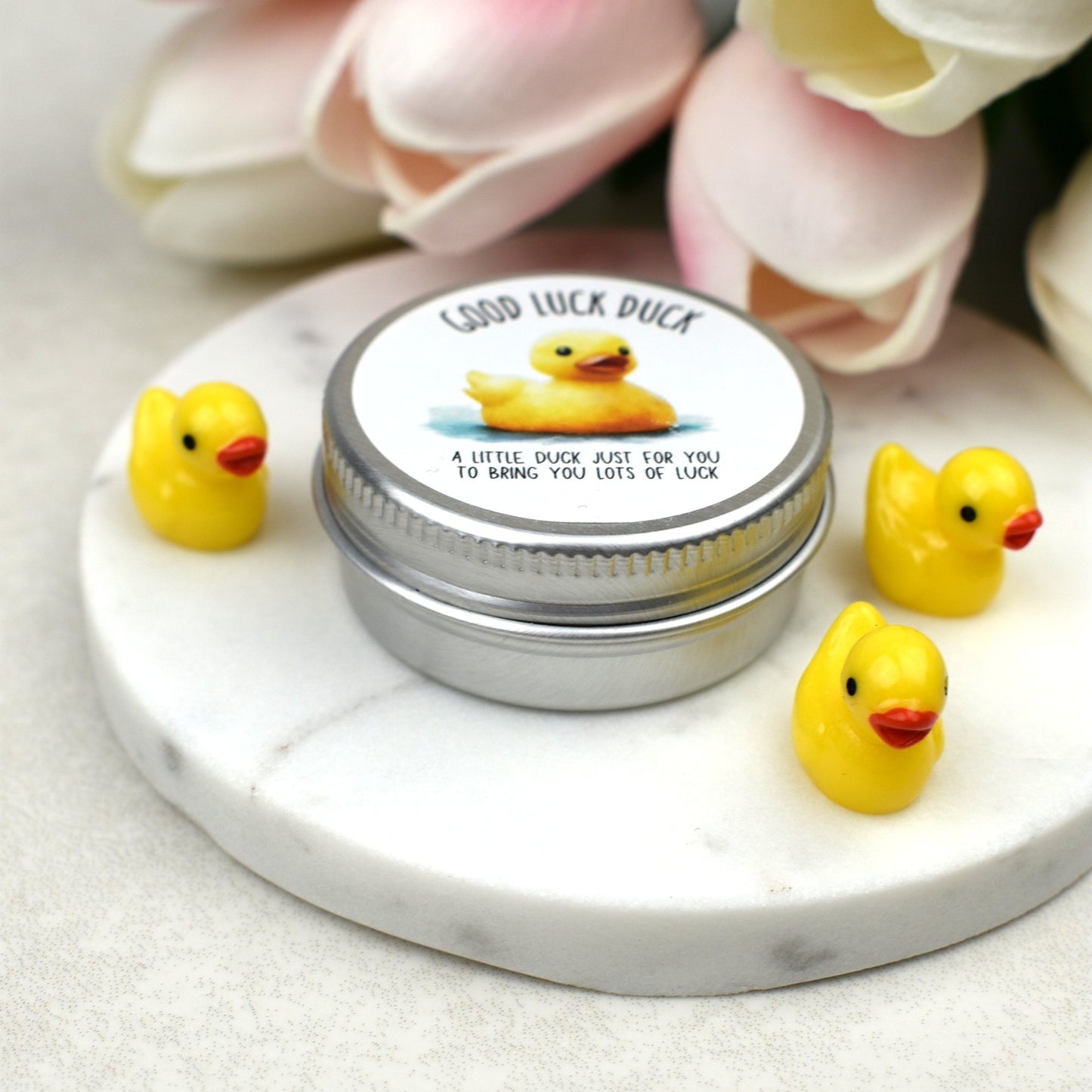 CLEARANCE - Lucky Duck Keepsake in Tin – A Tiny Gift of Good Luck & Encouragement - Yellow Duck