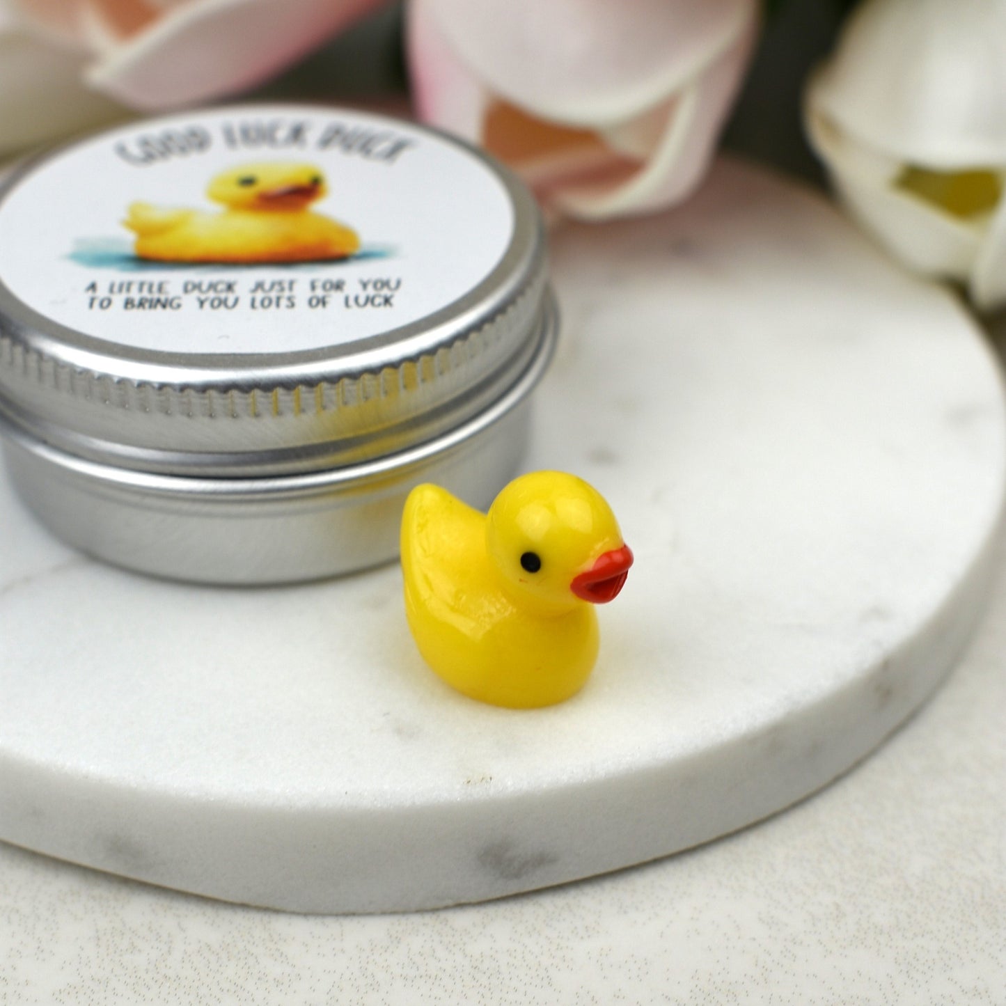 CLEARANCE - Lucky Duck Keepsake in Tin – A Tiny Gift of Good Luck & Encouragement - Yellow Duck