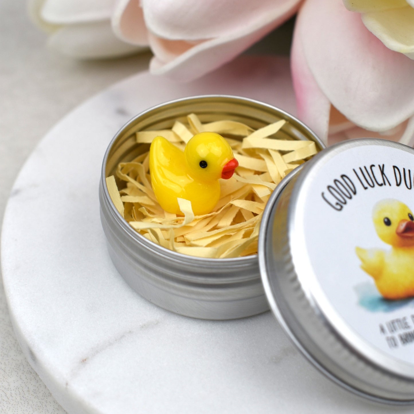 CLEARANCE - Lucky Duck Keepsake in Tin – A Tiny Gift of Good Luck & Encouragement - Yellow Duck