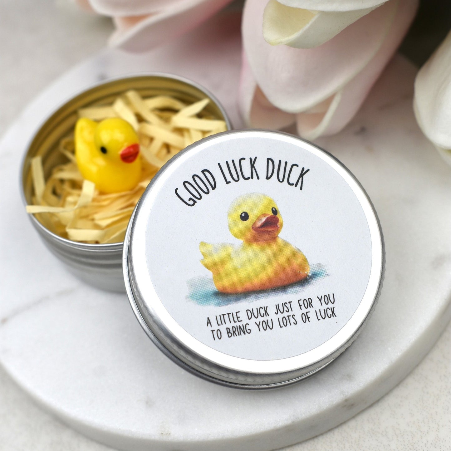 CLEARANCE - Lucky Duck Keepsake in Tin – A Tiny Gift of Good Luck & Encouragement - Yellow Duck