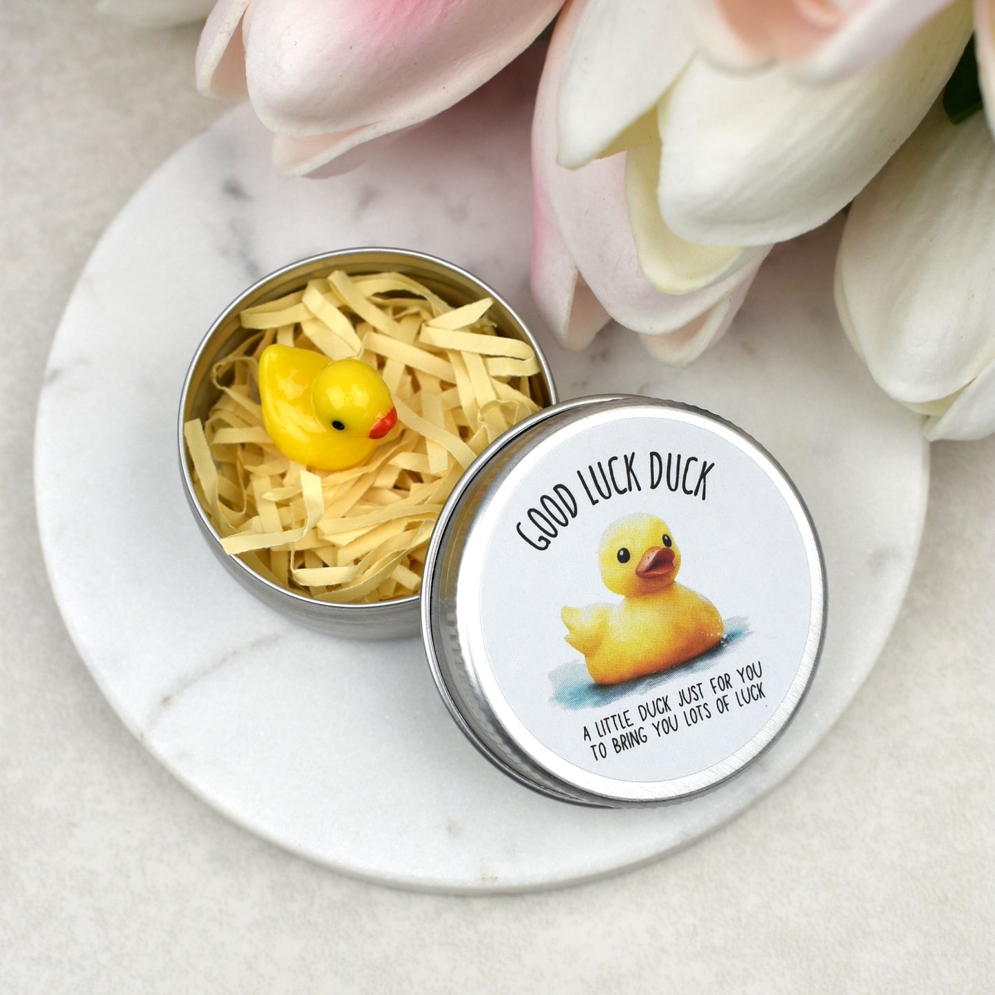 CLEARANCE - Lucky Duck Keepsake in Tin – A Tiny Gift of Good Luck & Encouragement - Yellow Duck