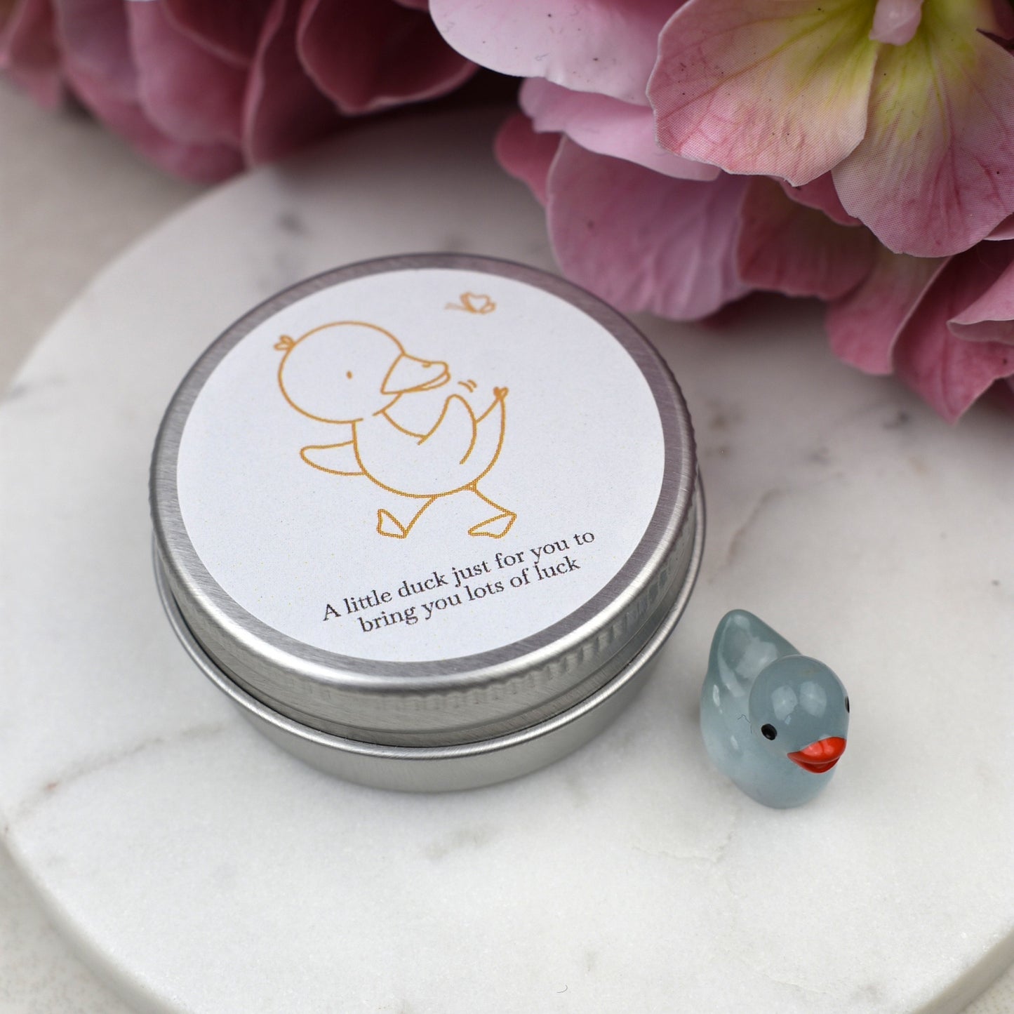 Good Luck Duck Tin - Yellow Butterfly - Luminous Duck