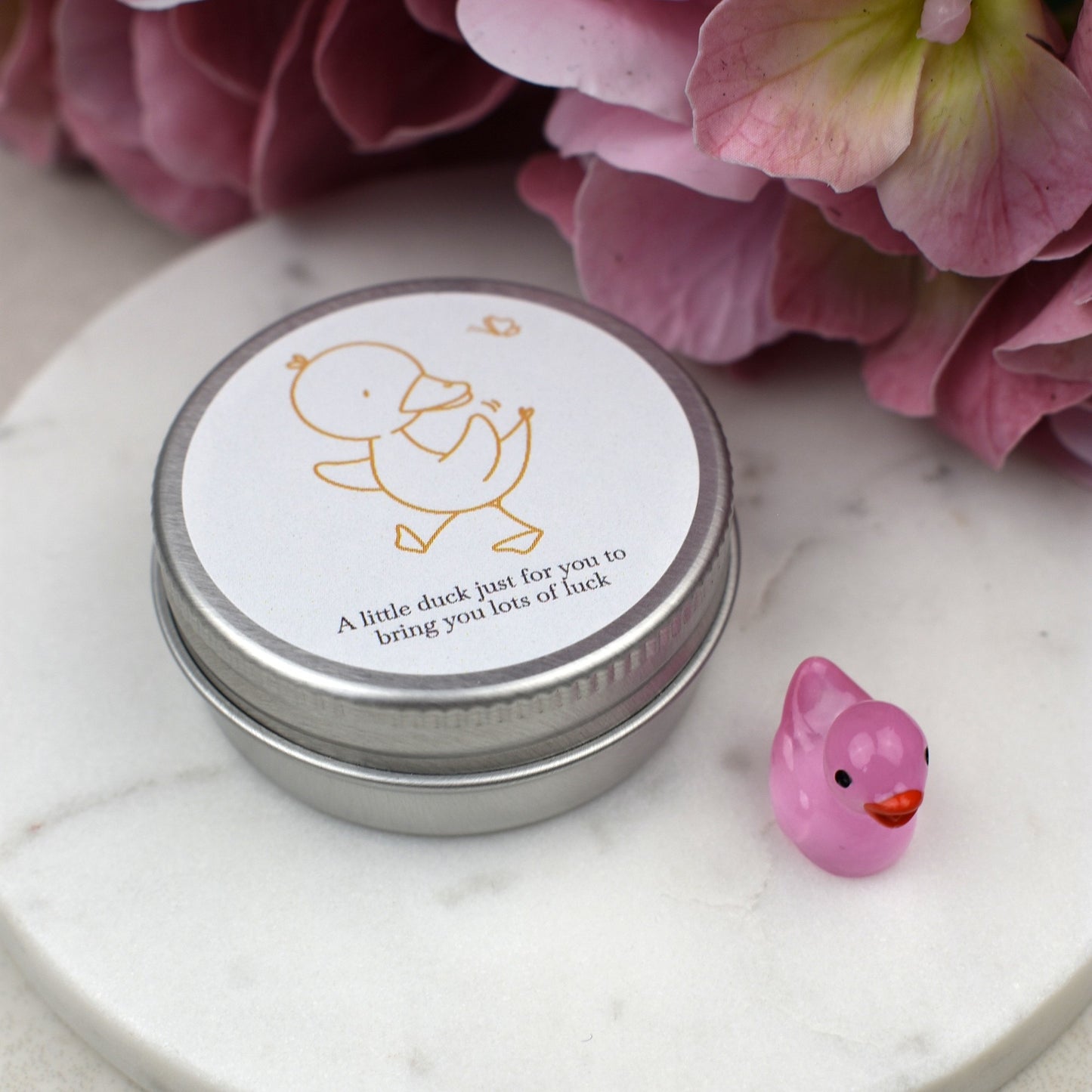 Good Luck Duck Tin - Yellow Butterfly - Luminous Duck