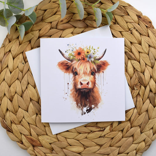 Highland Cow Greeting Card