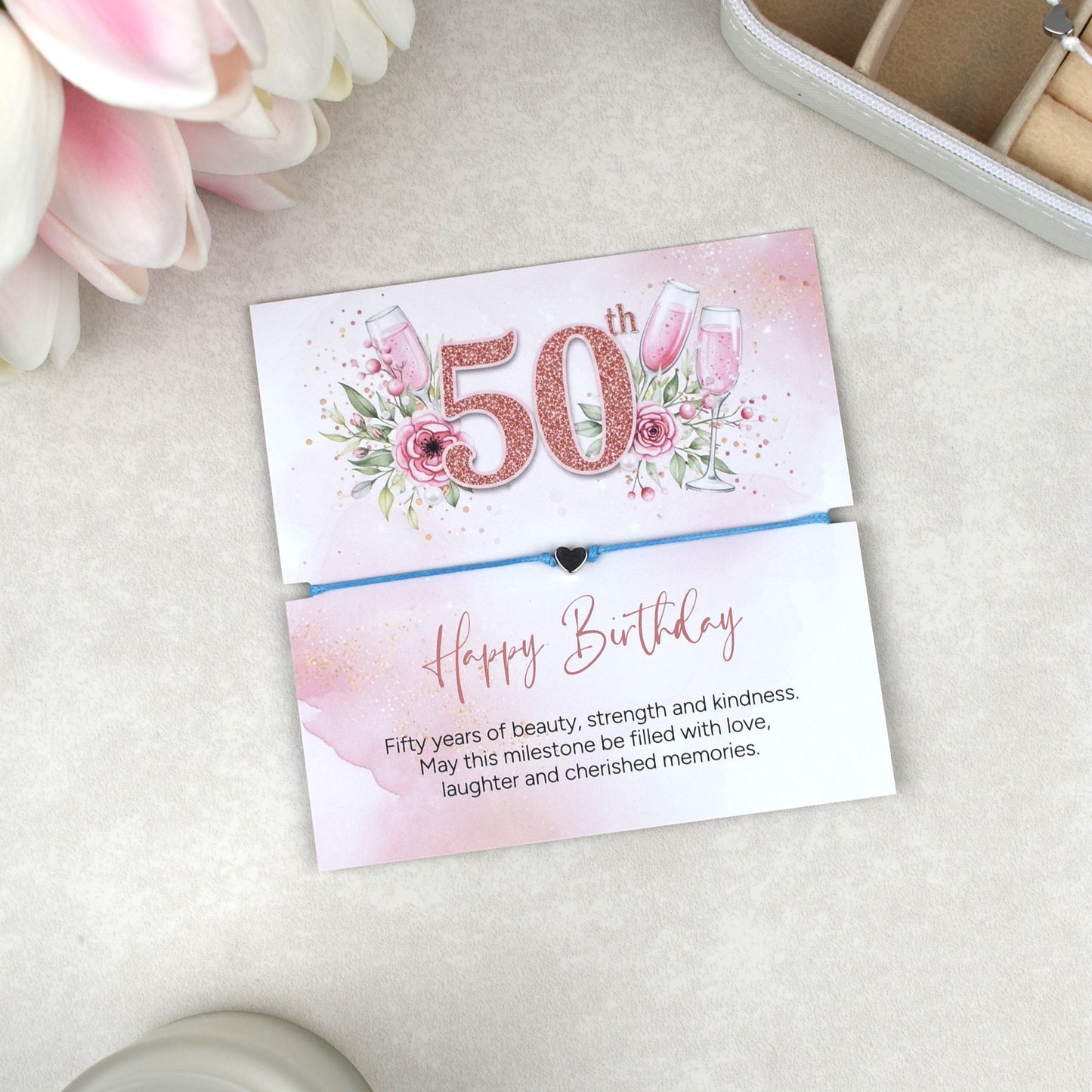 Happy 50th Birthday Bracelet Gift | Fifty & Fabulous Gift