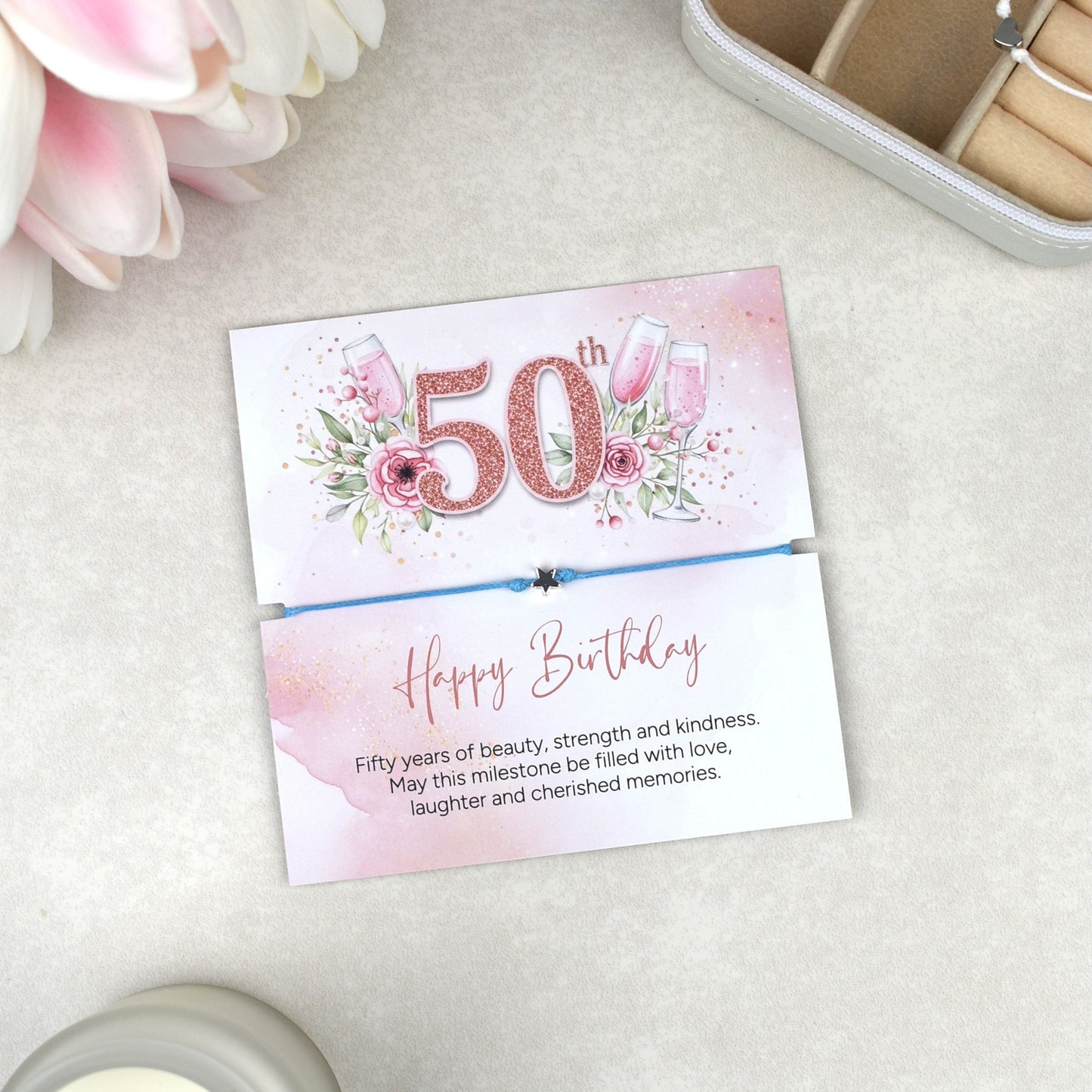 Happy 50th Birthday Bracelet Gift | Fifty & Fabulous Gift