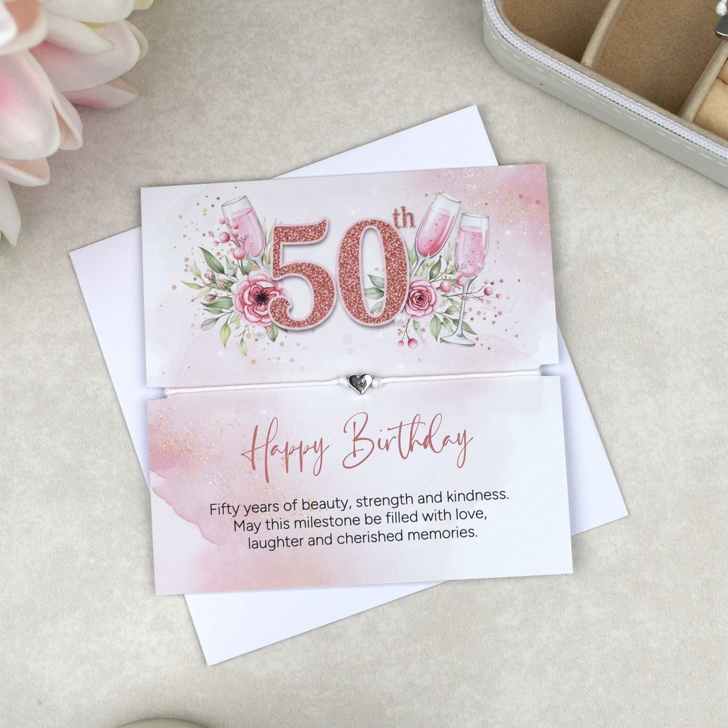 Happy 50th Birthday Bracelet Gift | Fifty & Fabulous Gift