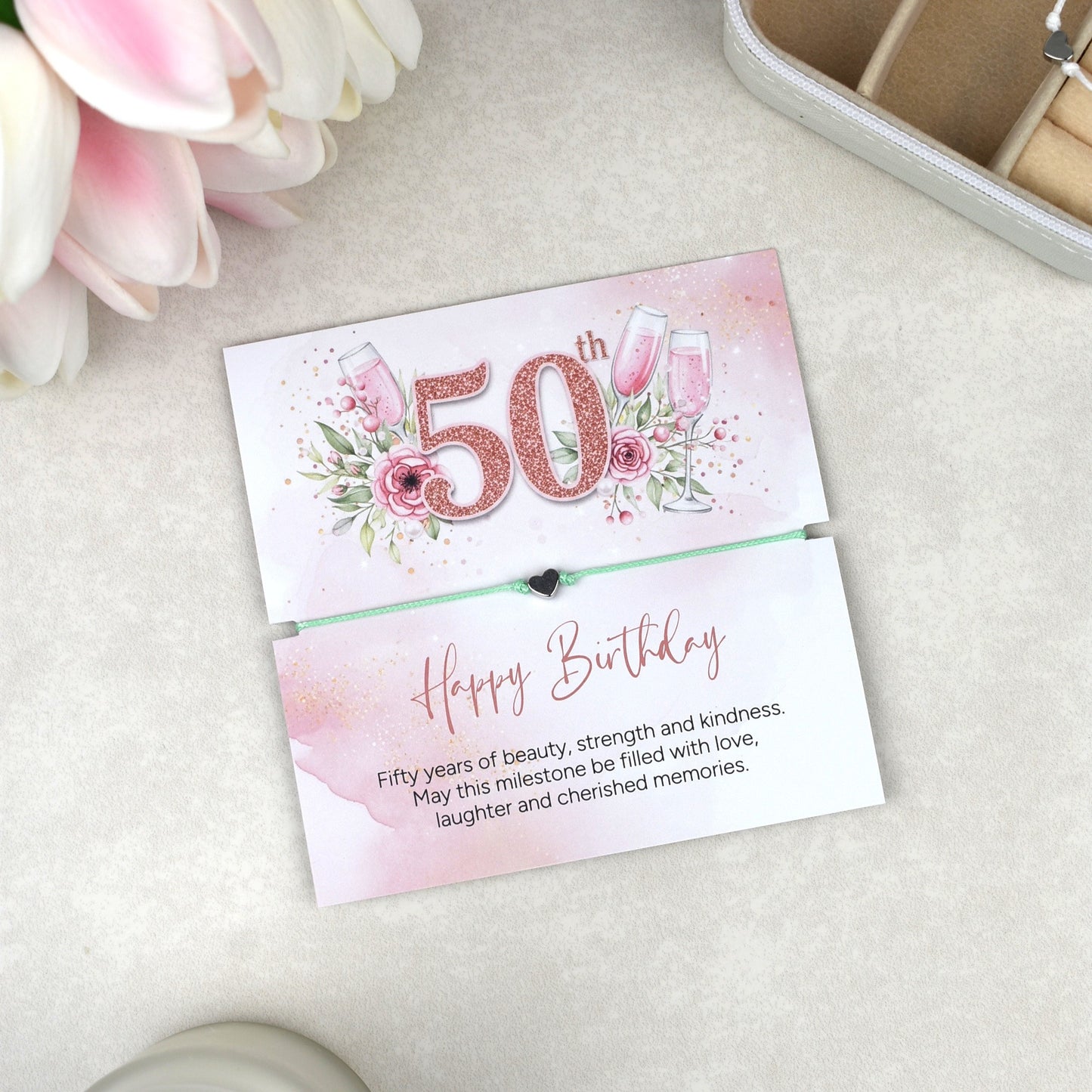 Happy 50th Birthday Bracelet Gift | Fifty & Fabulous Gift