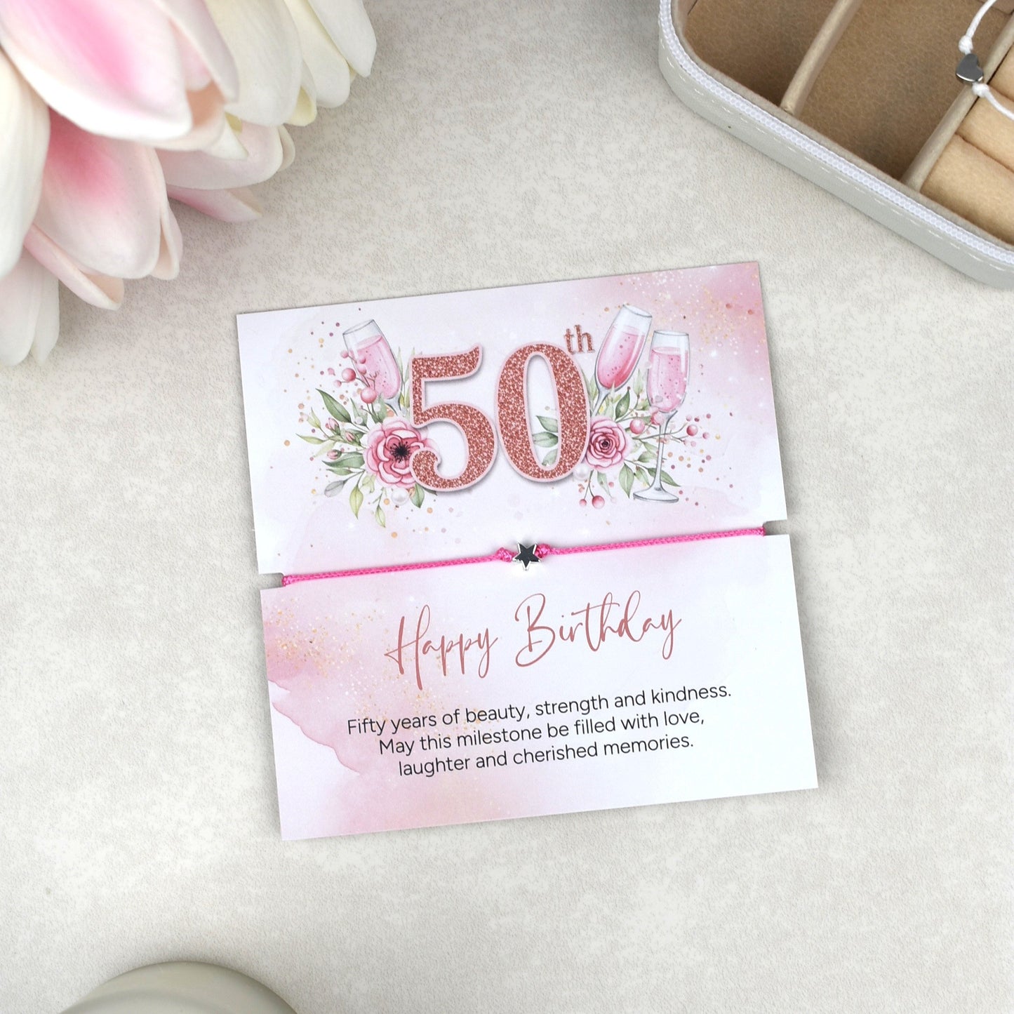 Happy 50th Birthday Bracelet Gift | Fifty & Fabulous Gift