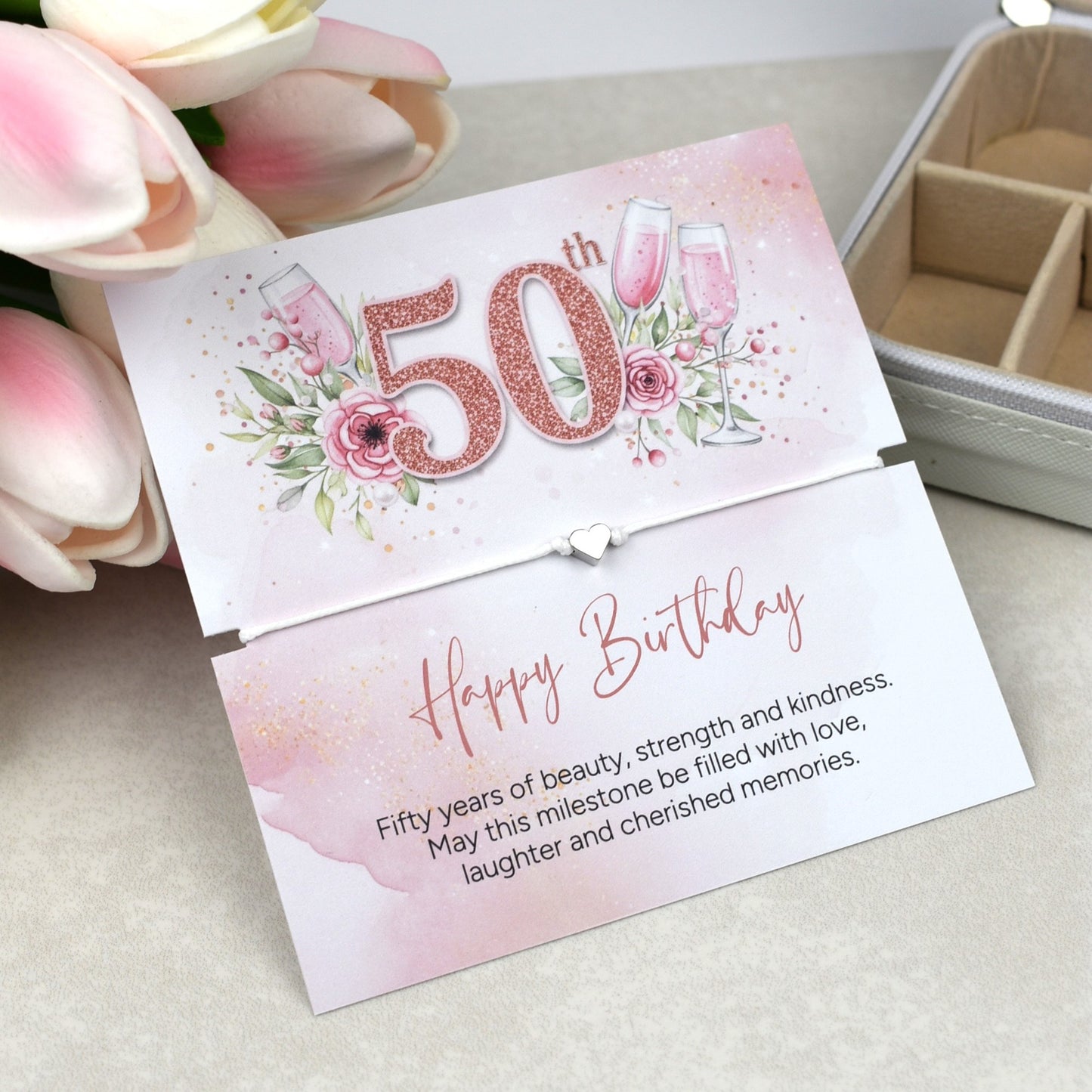Happy 50th Birthday Bracelet Gift | Fifty & Fabulous Gift