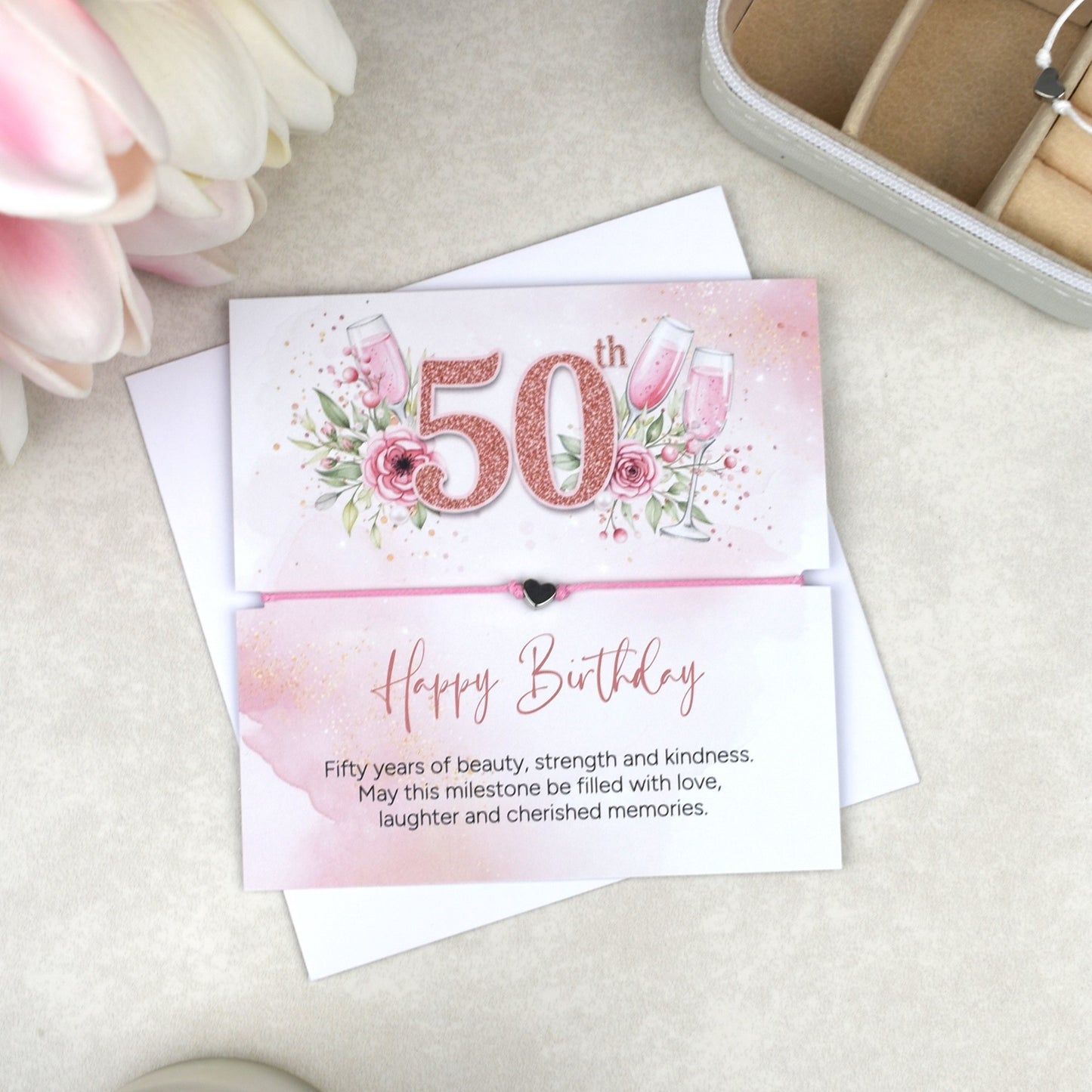 Happy 50th Birthday Bracelet Gift | Fifty & Fabulous Gift