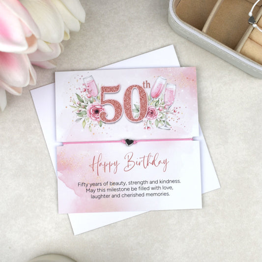 Happy 50th Birthday Bracelet Gift | Fifty & Fabulous Gift