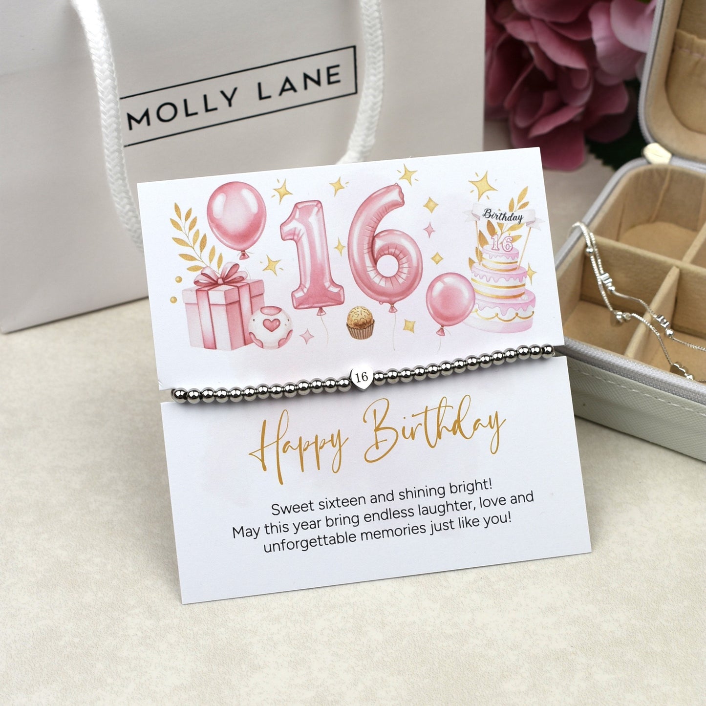 Happy 16th Birthday Heart Bracelet |Teen Girl Gift