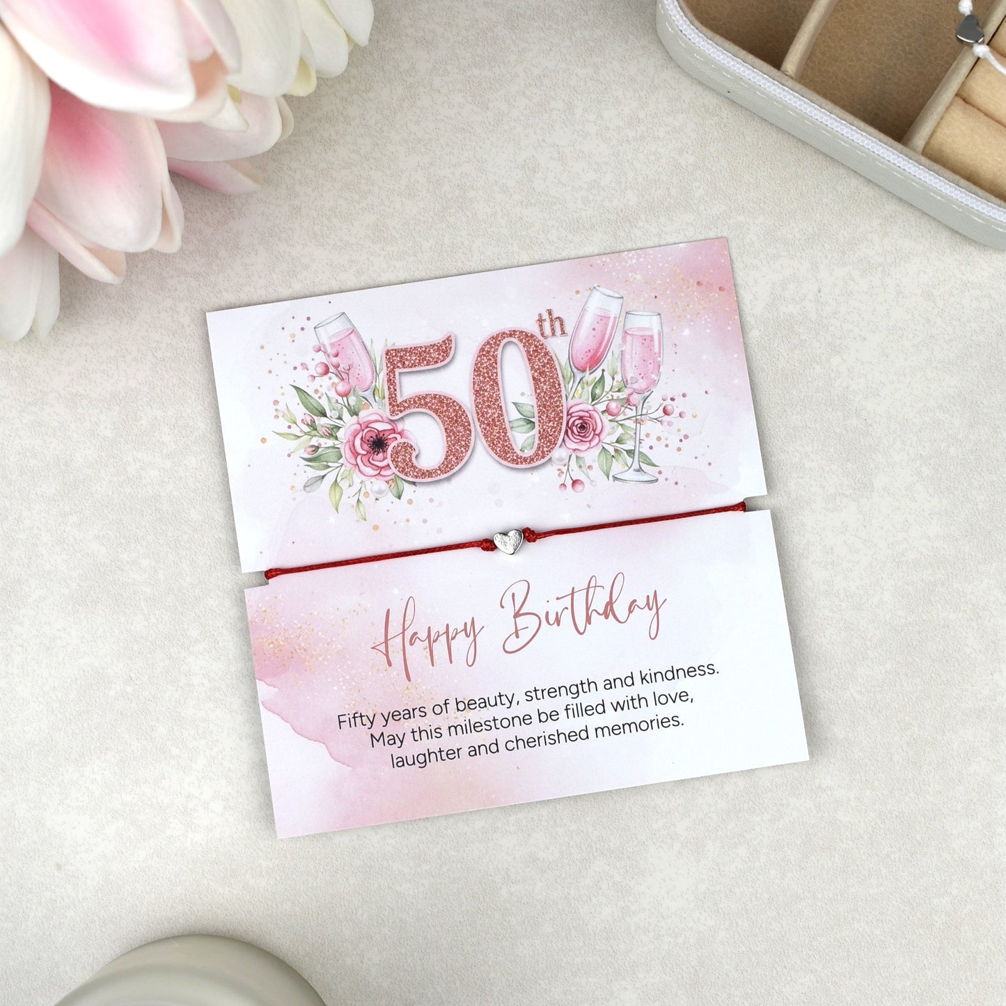 Happy 50th Birthday Bracelet Gift | Fifty & Fabulous Gift