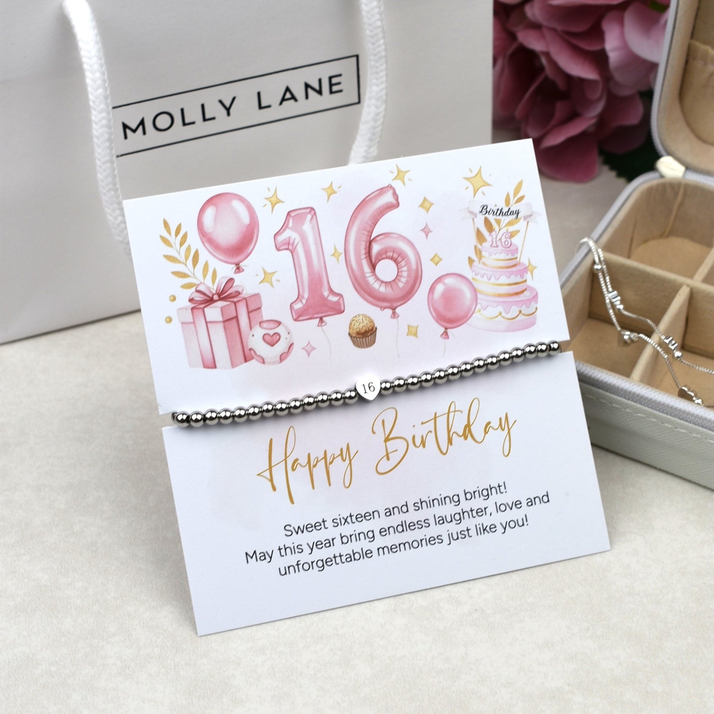 Happy 16th Birthday Heart Bracelet |Teen Girl Gift