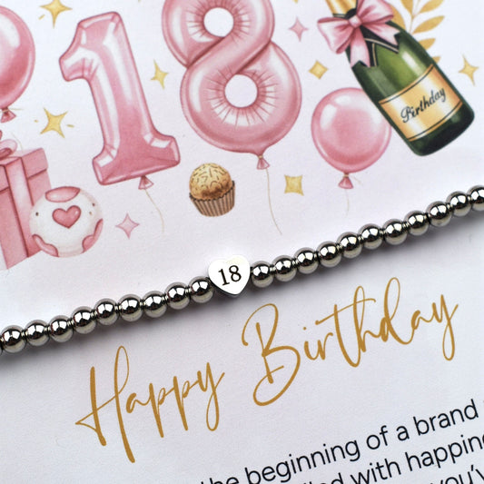18th Birthday Heart Bracelet | Happy Birthday Gift for Her