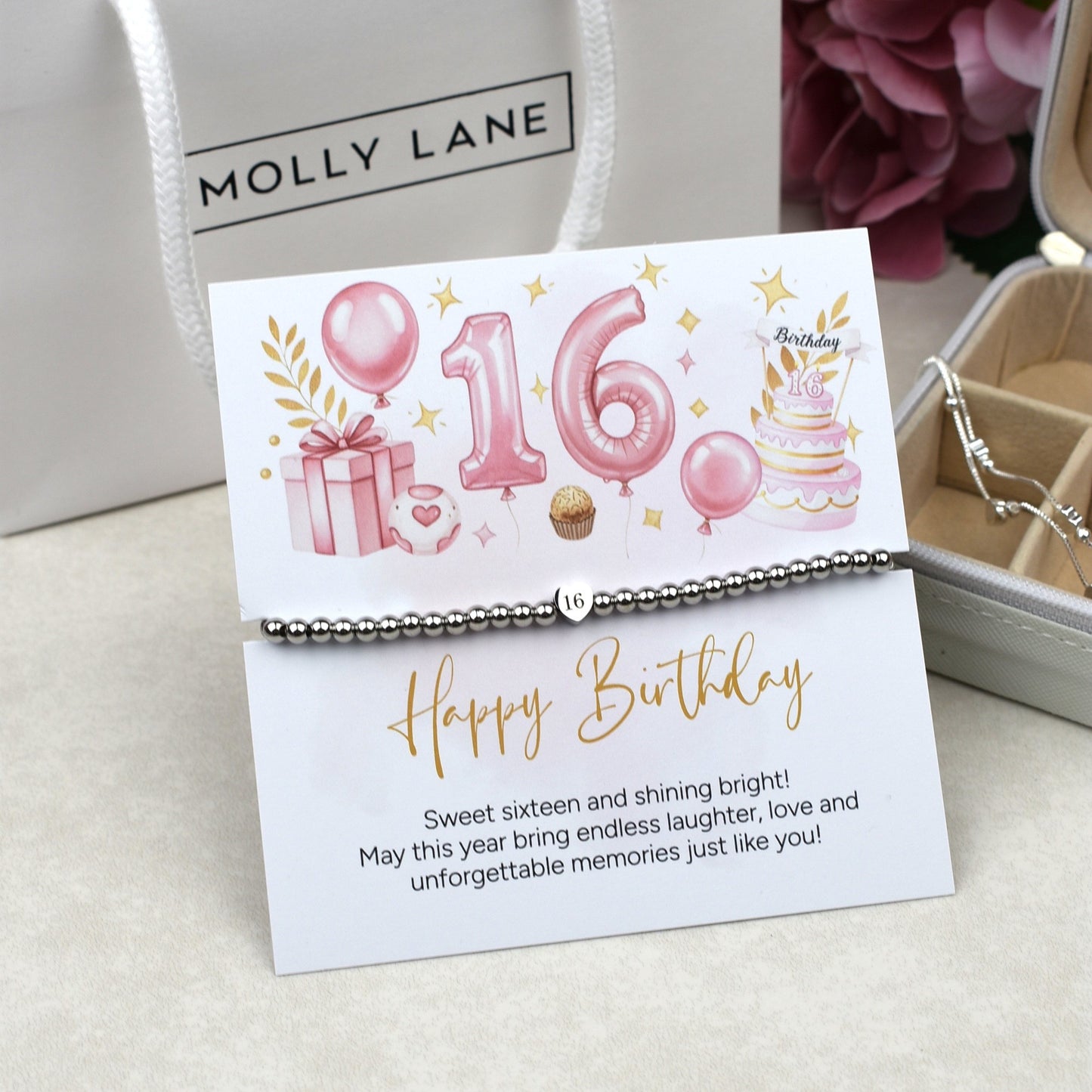 Happy 16th Birthday Heart Bracelet |Teen Girl Gift