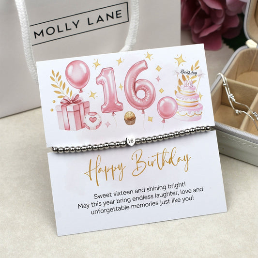 Happy 16th Birthday Heart Bracelet |Teen Girl Gift