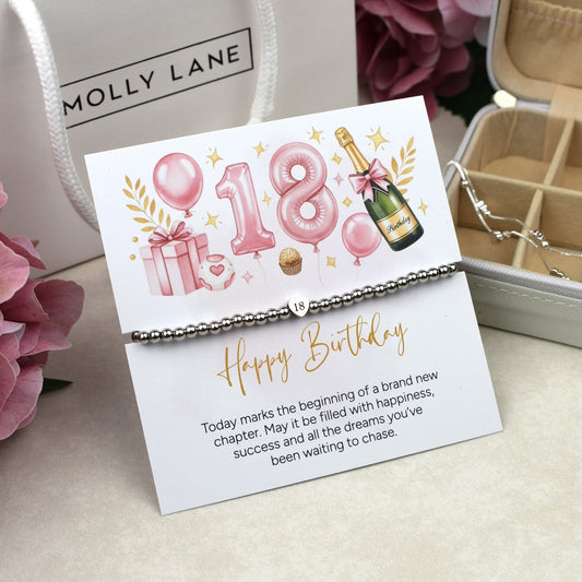 18th Birthday Heart Bracelet | Happy Birthday Gift for Her